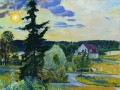 evening landscape 1917 Boris Mikhailovich Kustodiev